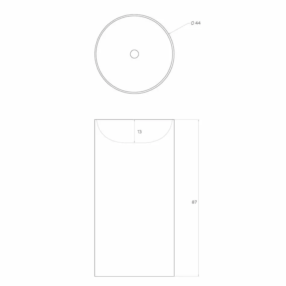 Lavatório de piso autônomo cilíndrico produzido na Itália, Rumo Viadurini