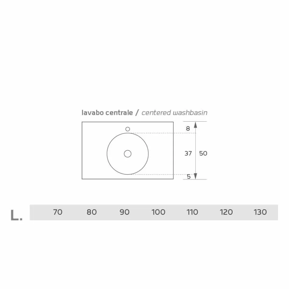 Pia circular em rosa Luxolid feita na Itália, Ruffano Viadurini