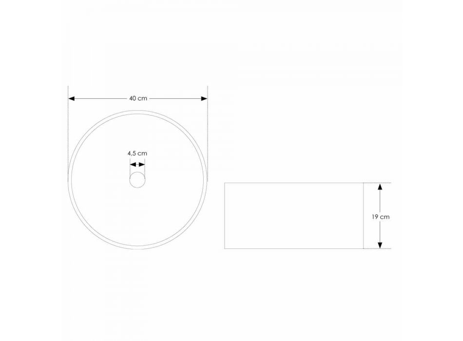 Lavatório de bancada circular design Rivoli em cimento Viadurini