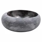 Lavatório de bancada design redondo em mármore feito à mão, Bubbio Viadurini