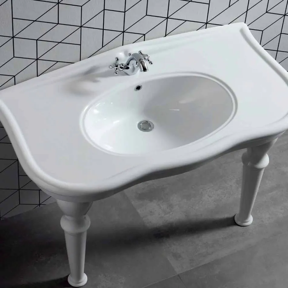 Lavatório com Pés ou Sem Cerâmica L 110cm, por Design Avise Viadurini