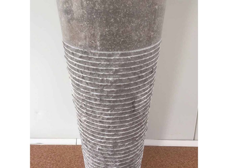 Lavatório de coluna cônica em pedra natural Iga, peça única Viadurini