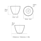 Pia de bancada cônica em cerâmica refratária torneada à mão - Orbite Viadurini