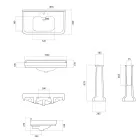 Lavatório para console de coluna em cerâmica branca Made in Italy - Wollie Viadurini