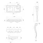 Lavatório para console em cerâmica branca com lavatório duplo Made in Italy - Wollie Viadurini
