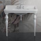Lavatório para console em cerâmica branca Made in Italy Classic Style - Wollie Viadurini