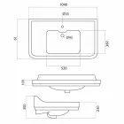 Lavatório para console em cerâmica branca de design clássico italiano, Swami Viadurini