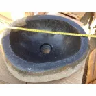 Lavatório artesanal de bancada em pedra natural moderna do rio - Aurea Viadurini