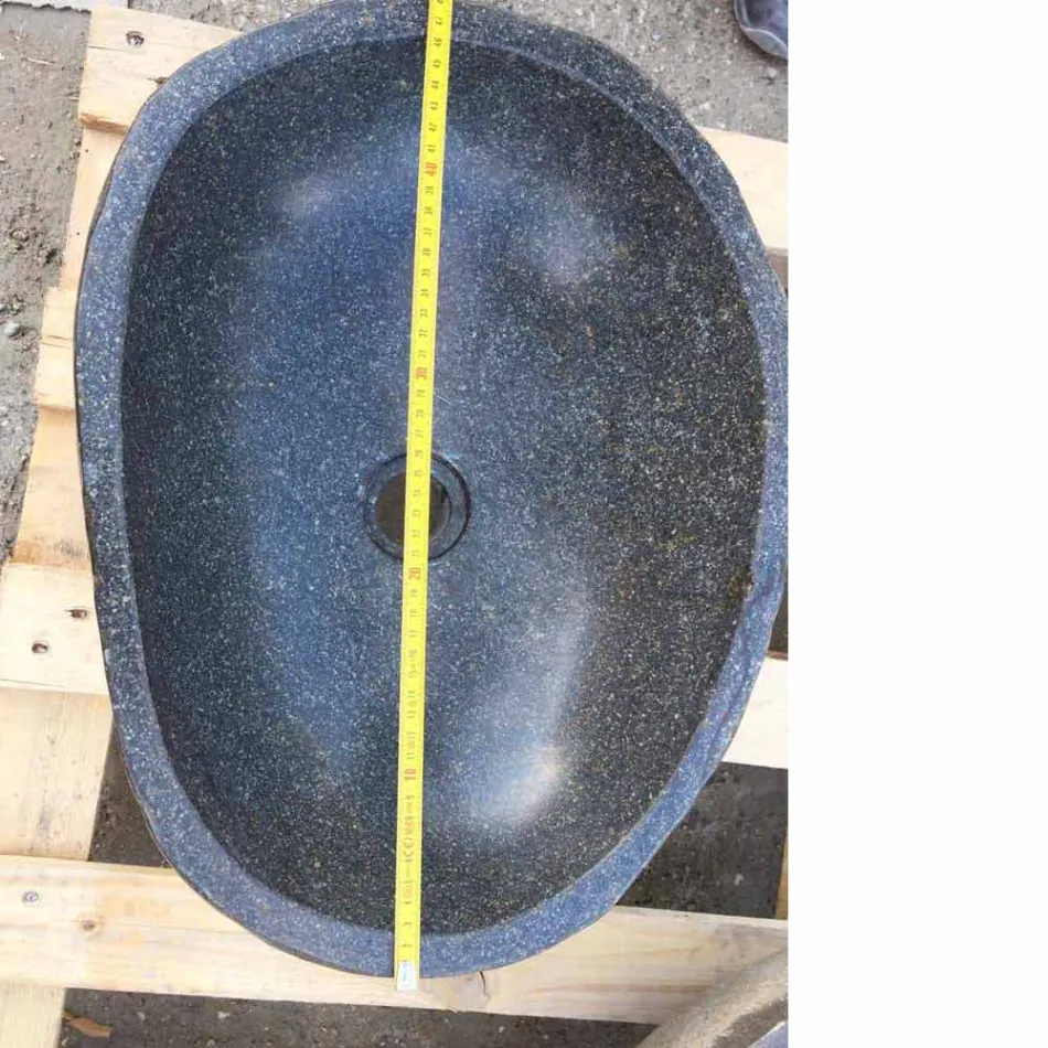 Lavatório artesanal de bancada em pedra natural moderna do rio - Aurea Viadurini