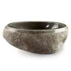 Lavatório artesanal de bancada em pedra natural moderna do rio - Aurea Viadurini