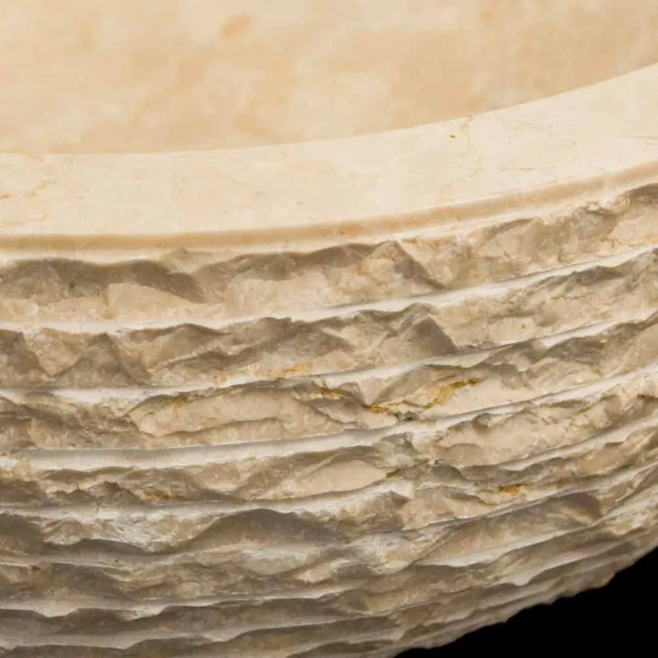 Lavatório Branco suportando pedra natural Finn, uma peça Viadurini