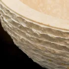 Lavatório Branco suportando pedra natural Finn, uma peça Viadurini