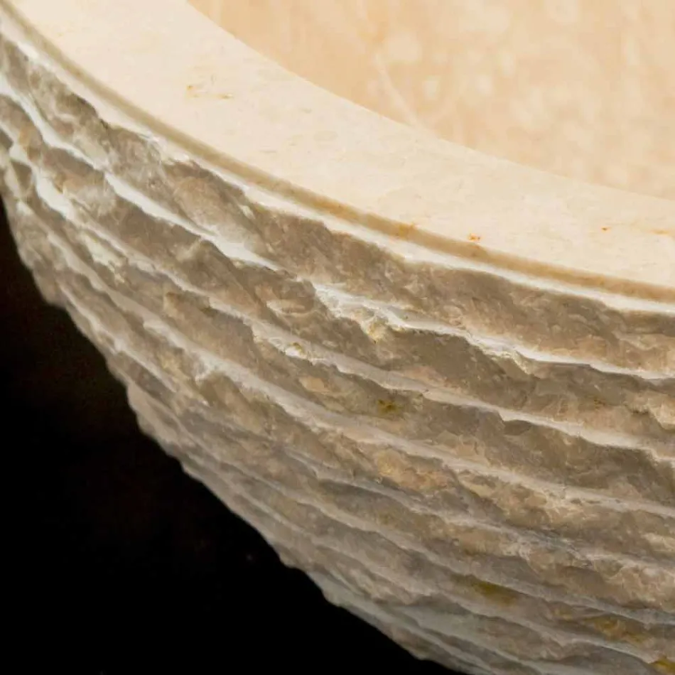 Lavatório Branco suportando pedra natural Finn, uma peça Viadurini