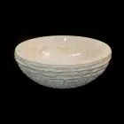 Lavatório Branco suportando pedra natural Finn, uma peça Viadurini