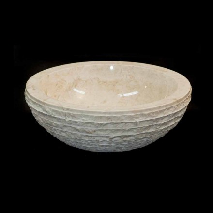 Lavatório Branco suportando pedra natural Finn, uma peça Viadurini