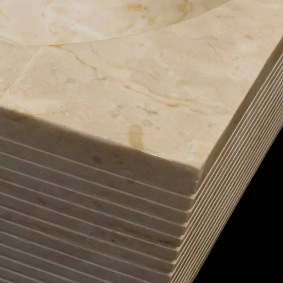 Lavatório branco em pedra natural, uma peça, Zor Viadurini