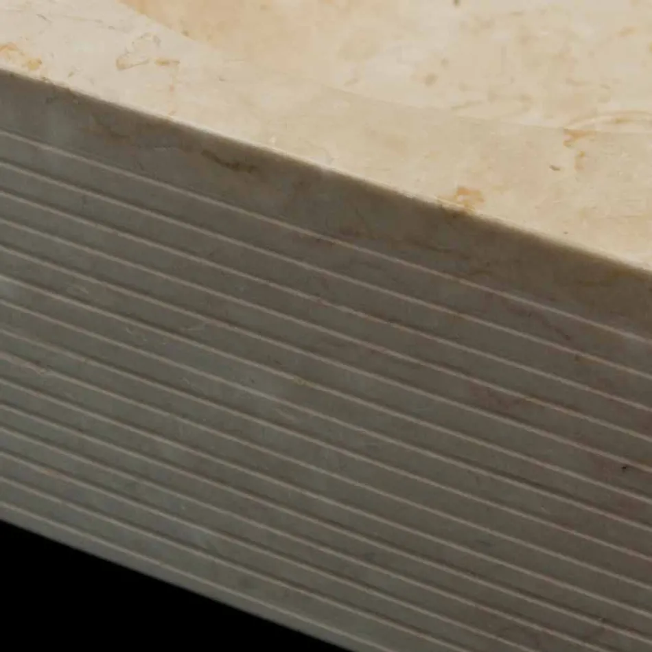 Lavatório branco em pedra natural, uma peça, Zor Viadurini