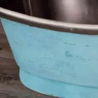 Lavatório terminado em ferro branco e verdete Cala Viadurini