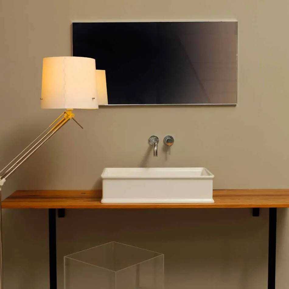 Lavatório de apoio com design de cerâmica neoclássica feito na Itália Debora Viadurini