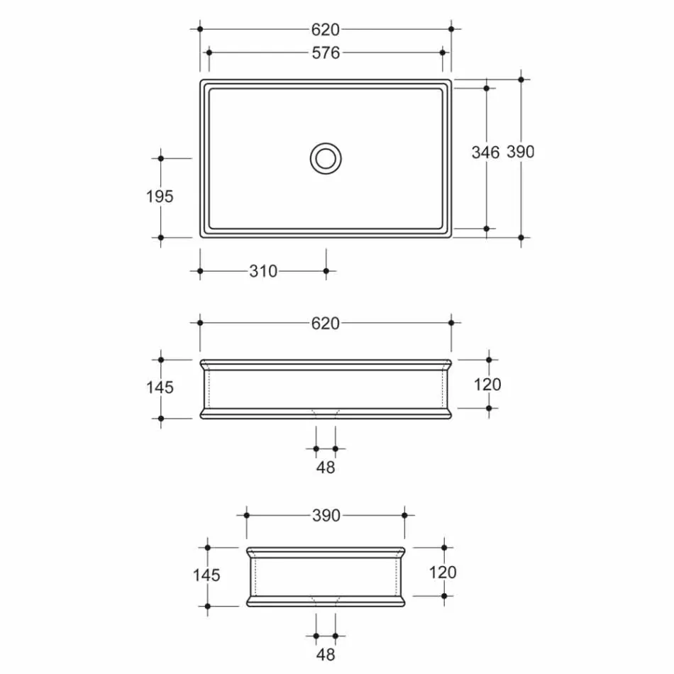 Lavatório de apoio com design de cerâmica neoclássica feito na Itália Debora Viadurini