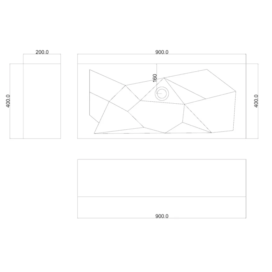 Design moderno Solid Surface bancada de bancada Brill, artesanal na Itália Viadurini