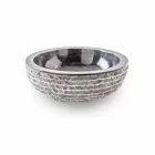 Lavatório de bancada redondo design em mármore preto trabalhado à mão - linho Viadurini