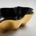 Lavatório de bancada em design de cerâmica preto e dourado feito na Itália Cubo Viadurini