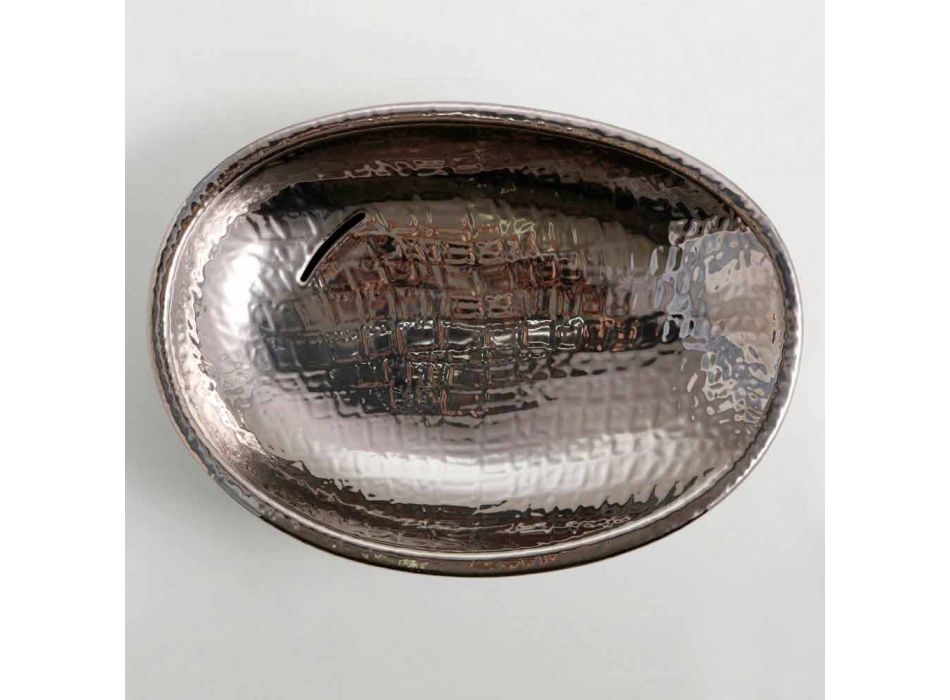 Design de cerâmica lavatório de prata feita na Itália brilhante Viadurini