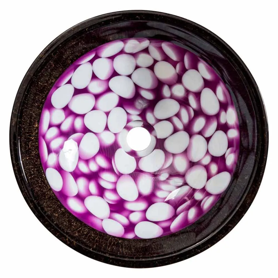 Lavatório design circular em resina artesanal, Buggiano Viadurini