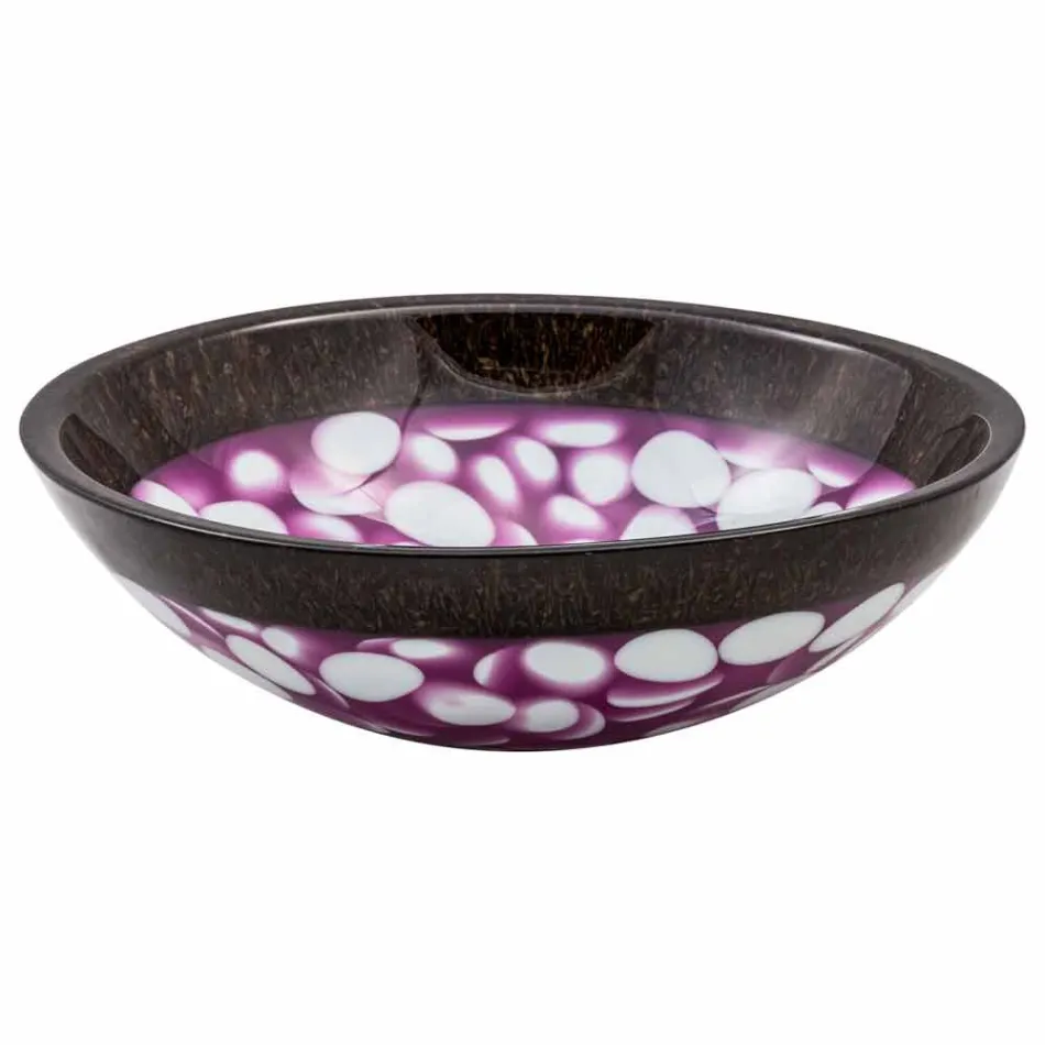 Lavatório design circular em resina artesanal, Buggiano Viadurini