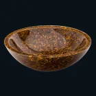 Lavatório de apoio design com inserções de pedra olho tigre Oua Viadurini