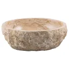 Lavatório de bancada de design artesanal em mármore erosi, Busseto Viadurini