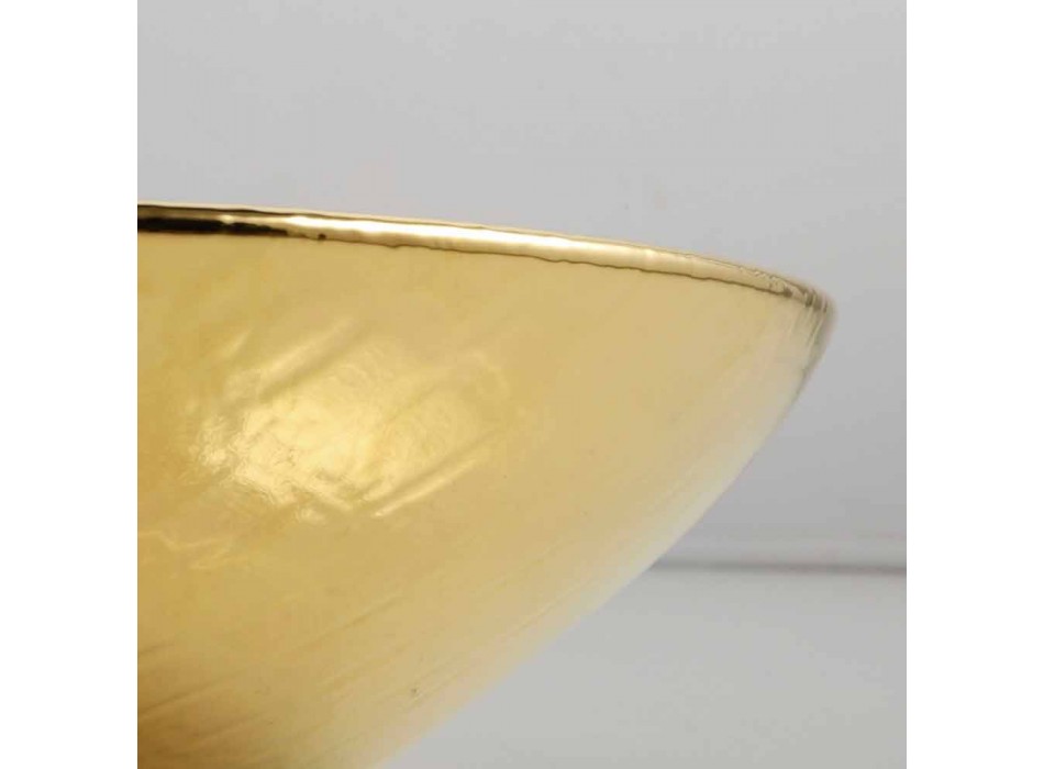 Lavatório de cerâmica design de bancada de ouro feito na Itália Animais Viadurini