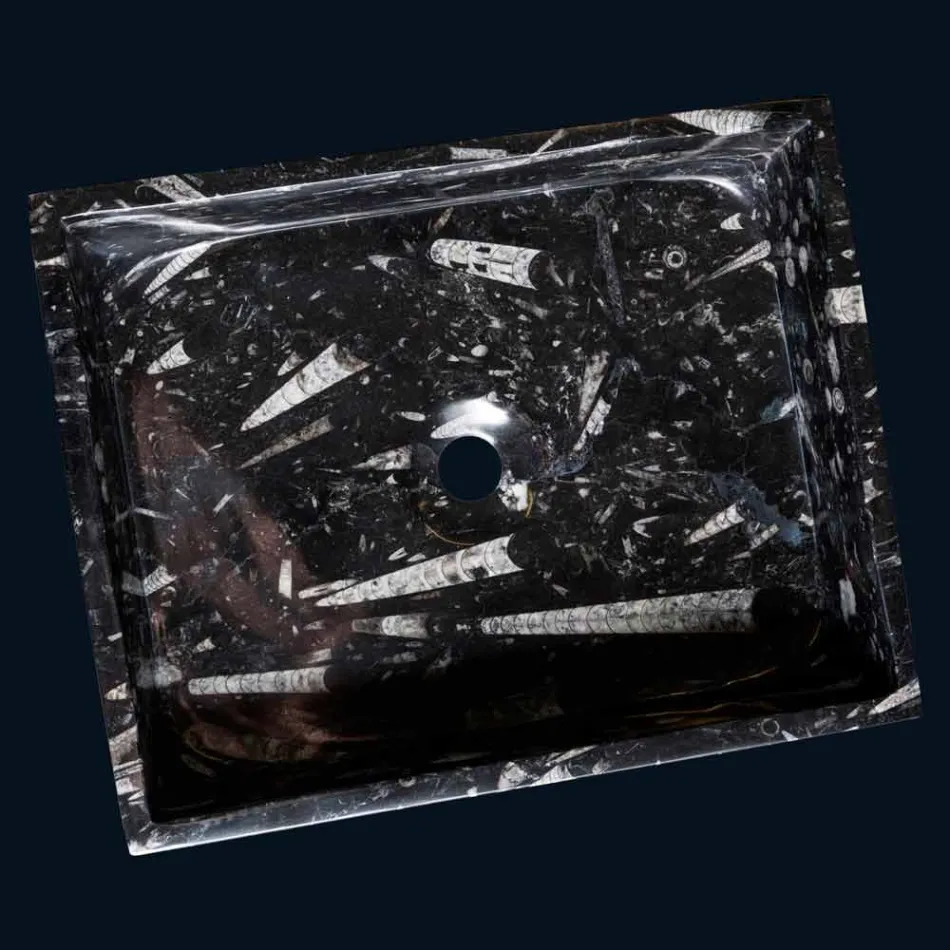 Lavatório de bancada de design em mármore Ozzy, peça única Viadurini