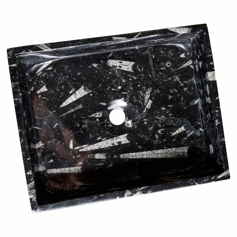 Lavatório de bancada de design em mármore Ozzy, peça única Viadurini