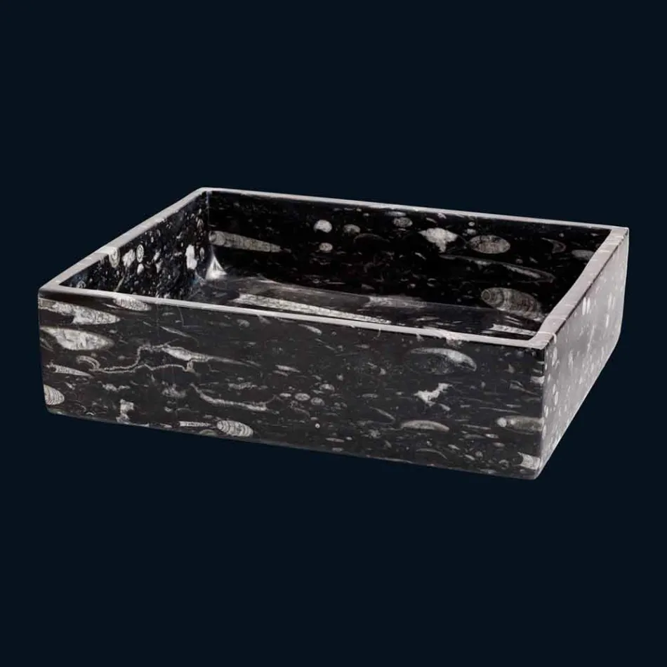 Lavatório de bancada de design em mármore Ozzy, peça única Viadurini