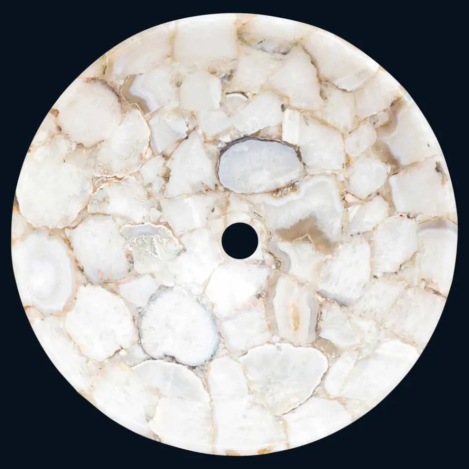 Lavatório de apoio design de pedra cristalina Poncho Viadurini