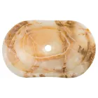 Lavatório de bancada de design em pedra ônix Lana, feito à mão Viadurini