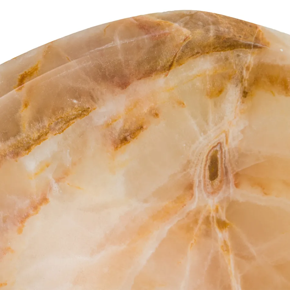 Lavatório de bancada de design em pedra ônix Lana, feito à mão Viadurini