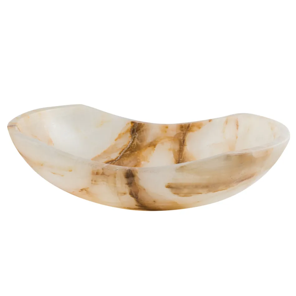 Lavatório de bancada de design em pedra ônix Lana, feito à mão Viadurini