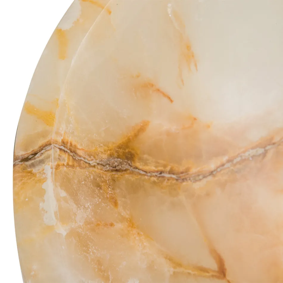 Lavatório de bancada de design em pedra ônix Lana, feito à mão Viadurini