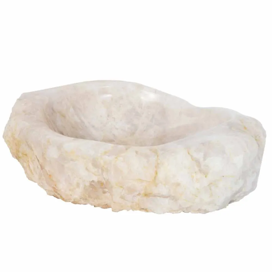 Lavatório de design feito de cristal de quartzo Iva feito à mão Viadurini