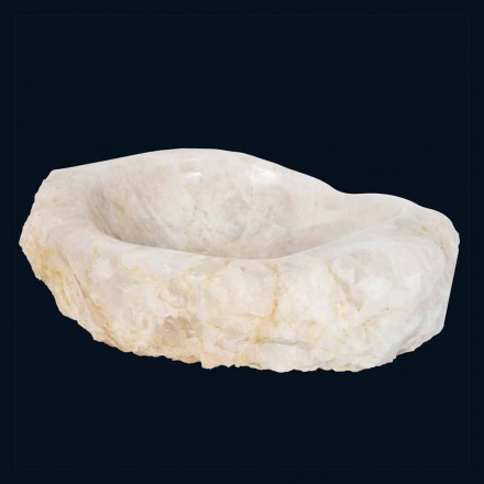 Lavatório de design feito de cristal de quartzo Iva feito à mão Viadurini