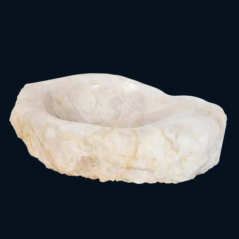 Lavatório de design feito de cristal de quartzo Iva feito à mão Viadurini