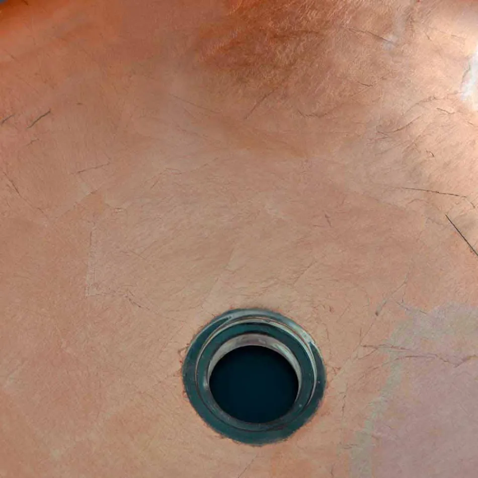 Projeto Lavatório de Bancada em Resina Transparente e Cobre - Salvatore Viadurini