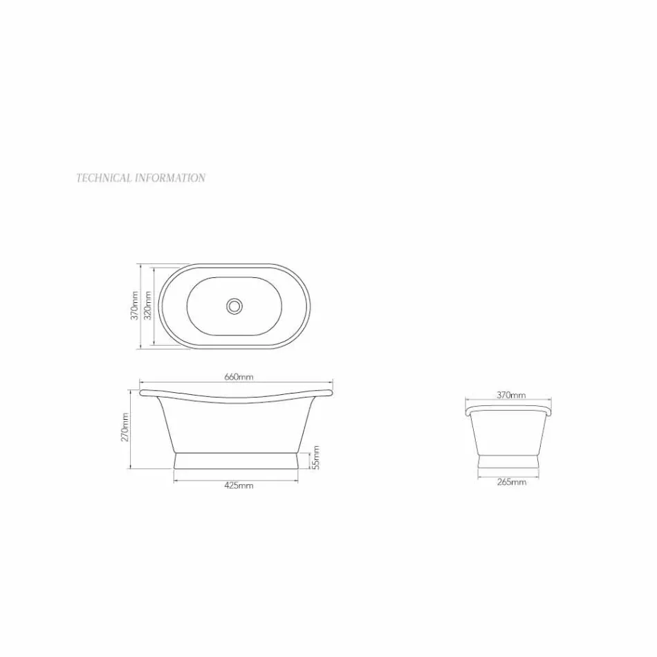 Lavatório de apoio totalmente design de latão Calla Viadurini