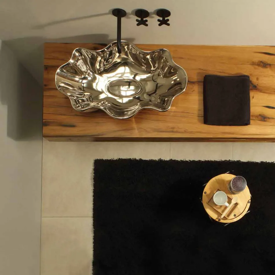 Lavatório de cerâmica design moderno feito na Itália Cubo Viadurini