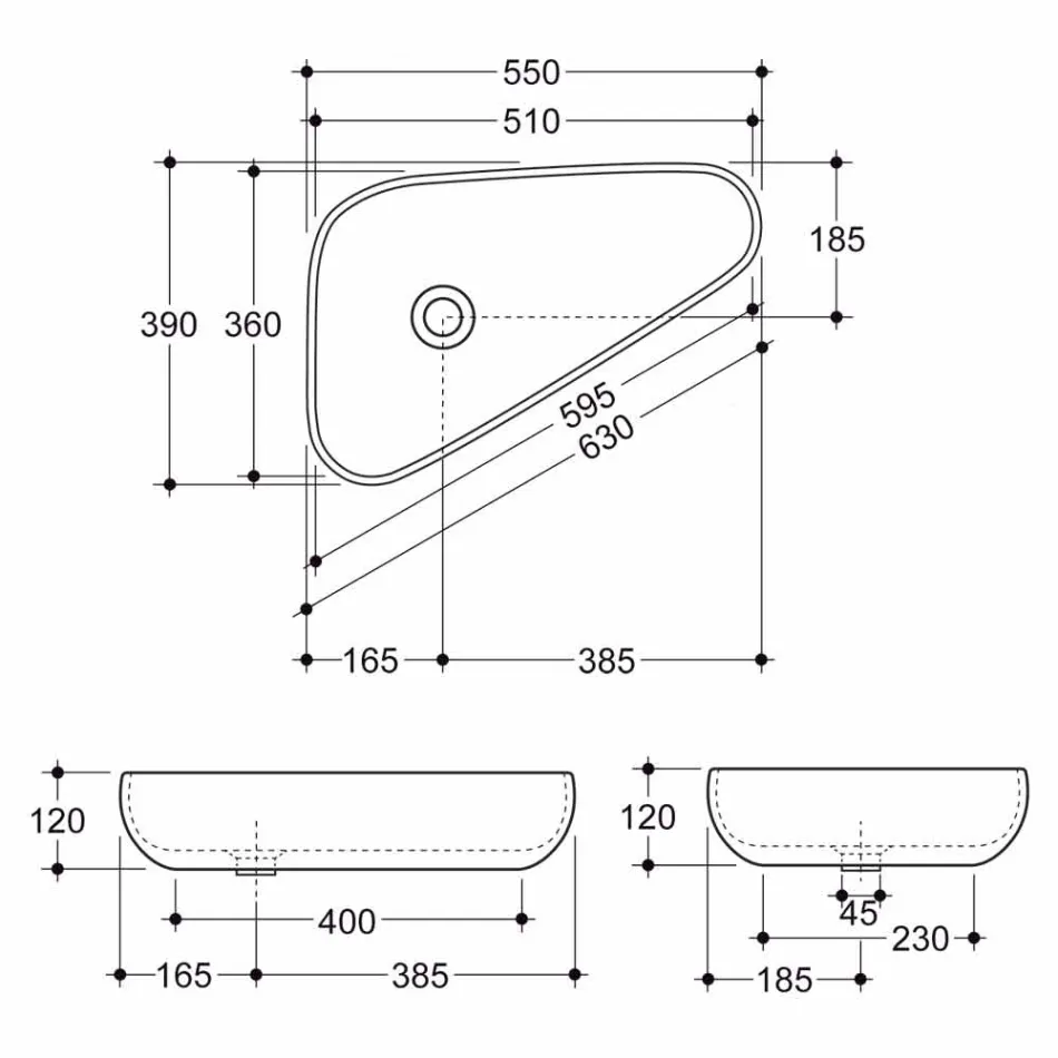 Lavatório de cerâmica design moderno feito na Itália Sofia Viadurini