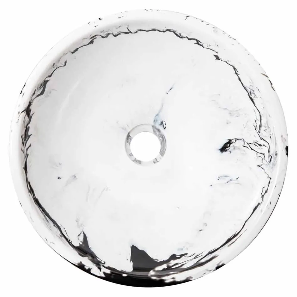 Lavatório design redondo feito de resina, Bussoleno Viadurini