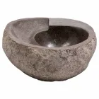 Lavatório de bancada de design moderno em pedra de rio, Busca Viadurini